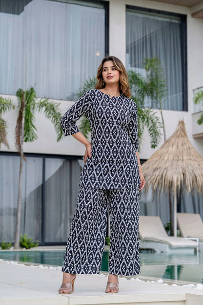 Cobalt Drift Cotton Co-ord Set