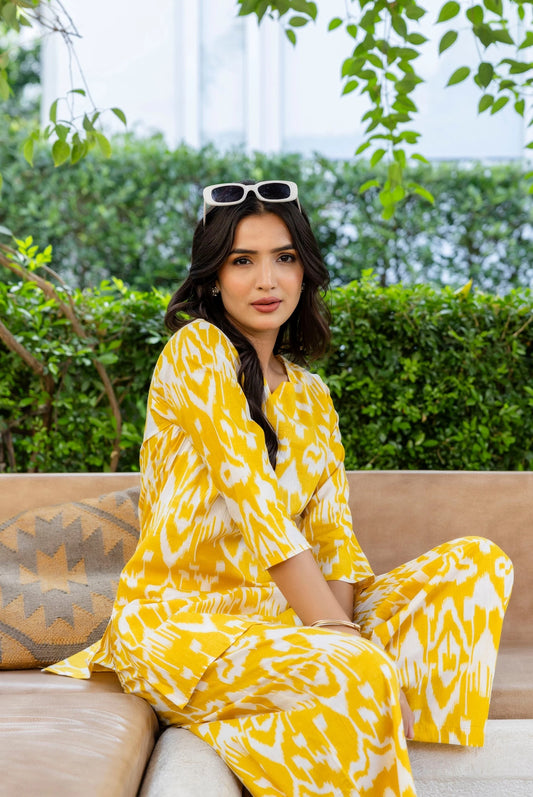 Marigold Dream Ikat Cotton Co-ord Set
