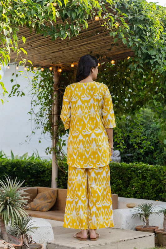 Marigold Dream Ikat Cotton Co-ord Set