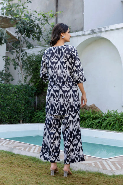 Midnight Ikat Cotton Co-ord Set