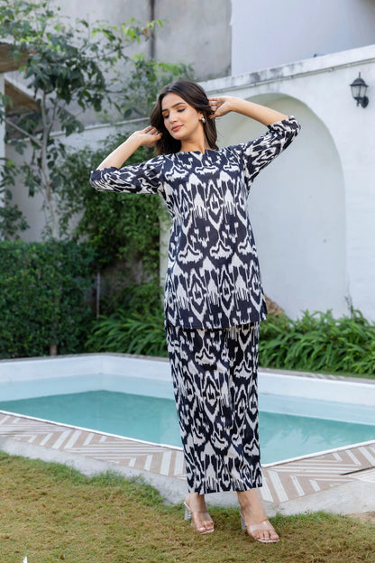Midnight Ikat Cotton Co-ord Set