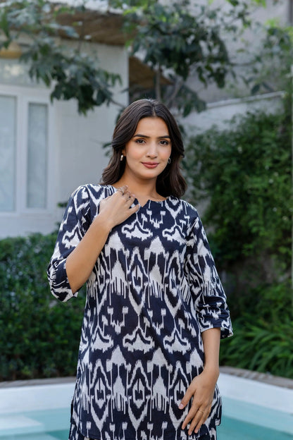 Midnight Ikat Cotton Co-ord Set