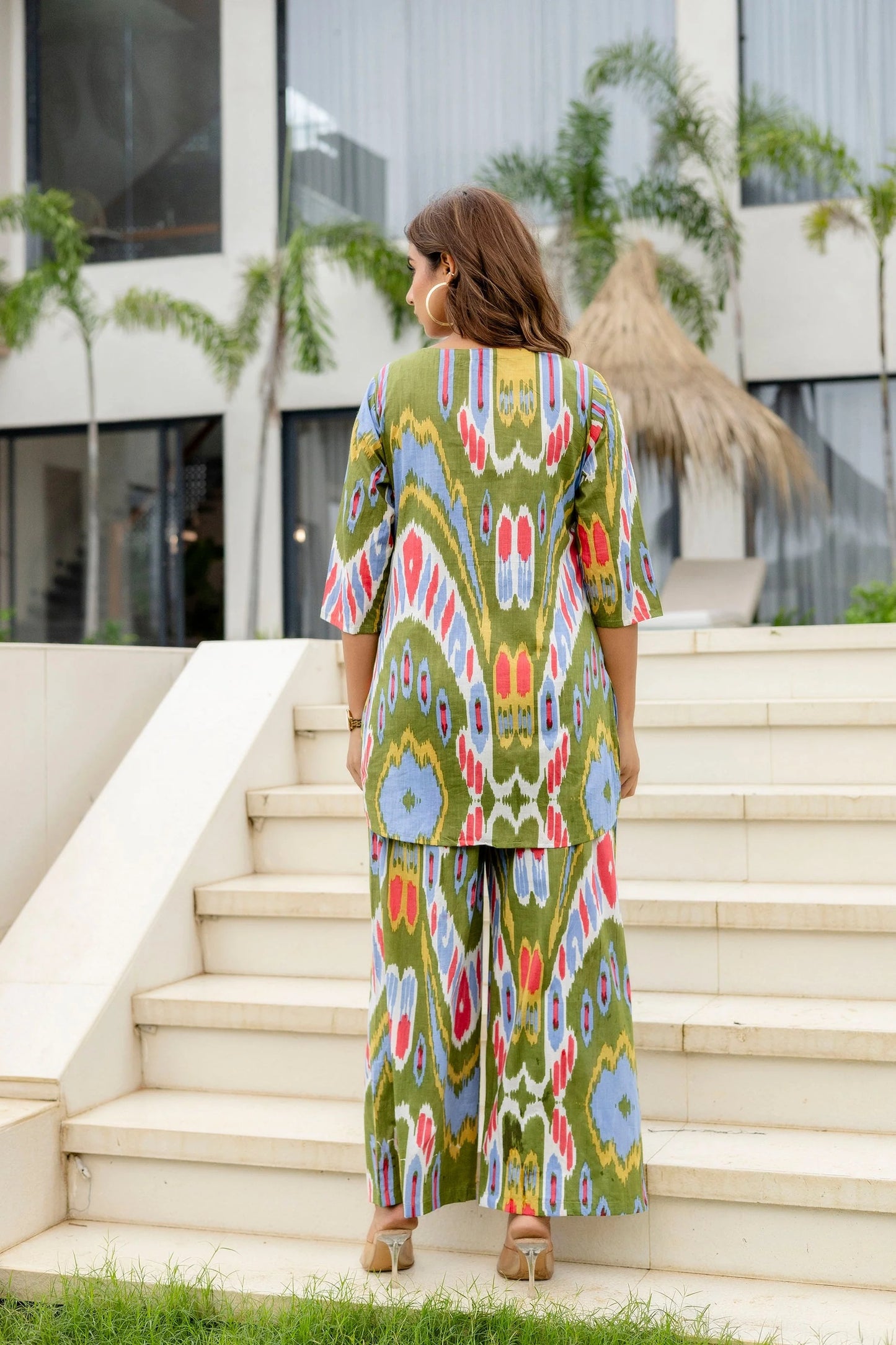 Forest Flow Green Cotton Co-ord Set