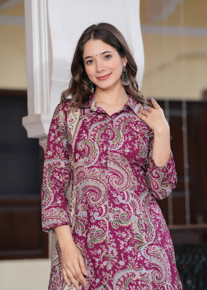 Pink Cotton Mandana Print Cord Set For Women