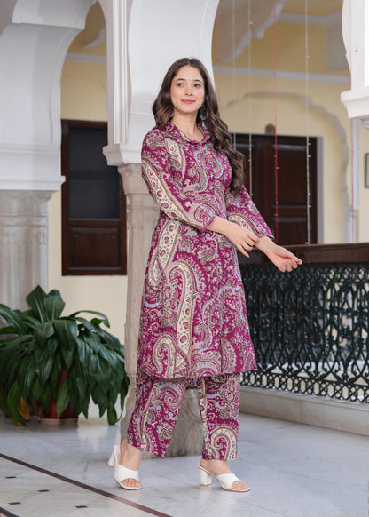 Pink Cotton Mandana Print Cord Set For Women