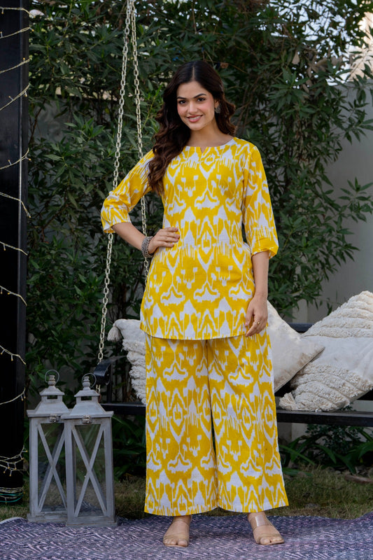 Marigold Dream Ikat Cotton Co-ord Set