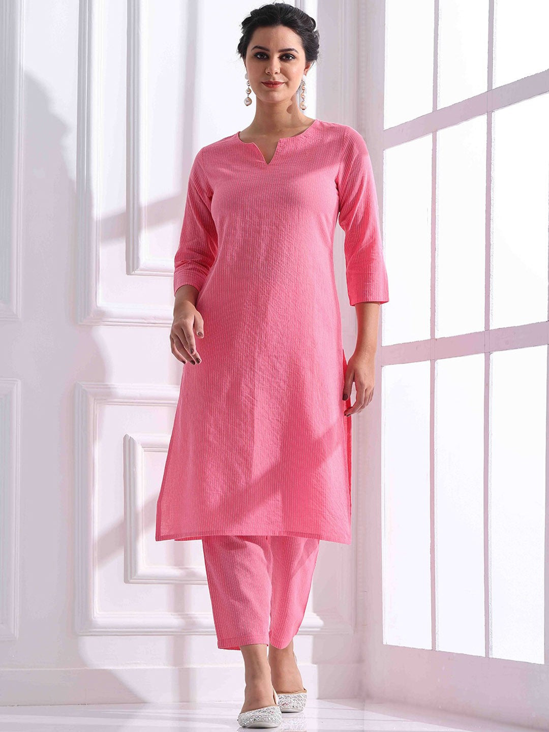 Soft Pastel pink Kurti Set